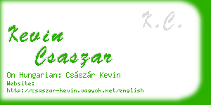 kevin csaszar business card